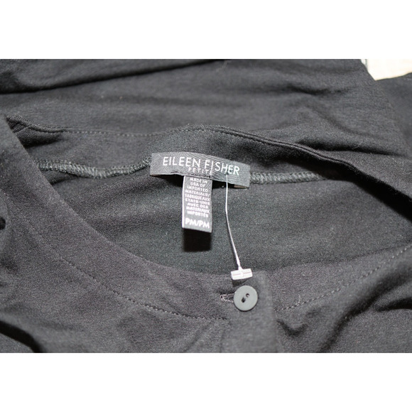 A6 Auth EILEEN FISHER Viscose Jersey Drawstring Waist Button Dress Size PM $208 - Picture 6 of 7